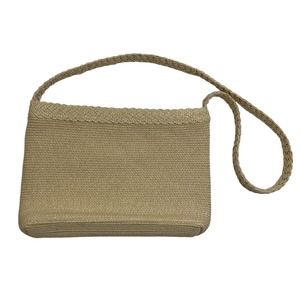 Talbots Woven Beige Purse Bag Paper Cotton